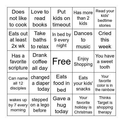 MOM BINGO Card