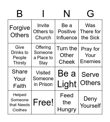What You Do For Jesus is What Counts! Bingo Card