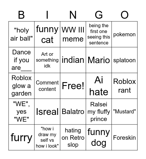Reel bingo Card