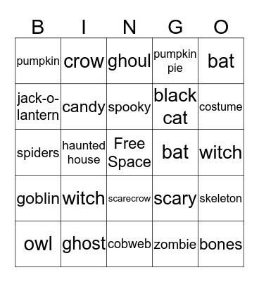 Halloween Bingo Card