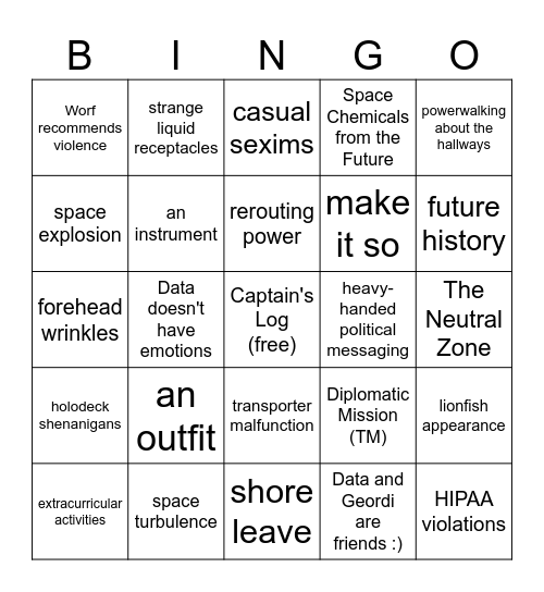 Next Gen Bingo Card