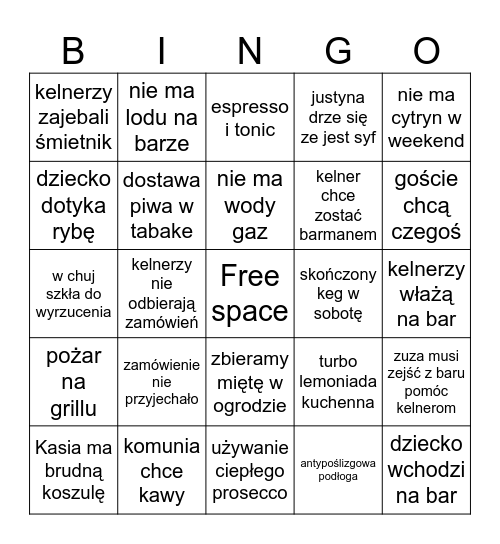 SEZONOWE Bingo Card