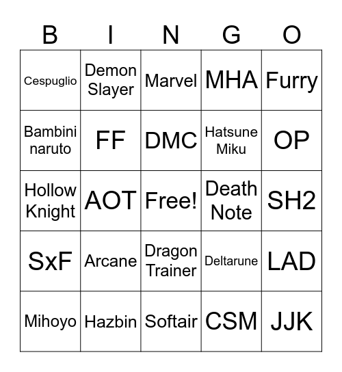 Bassano Comics 2025 Bingo Card