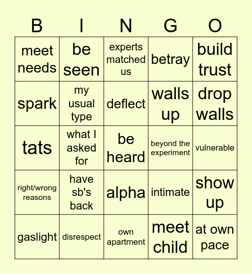 MAFSAU Bingo Card