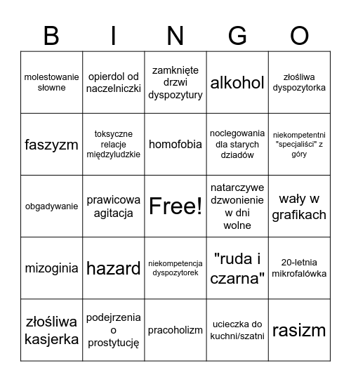 LUBICZ 19 Bingo Card
