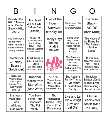 Game 2 - Film & TV! Bingo Card
