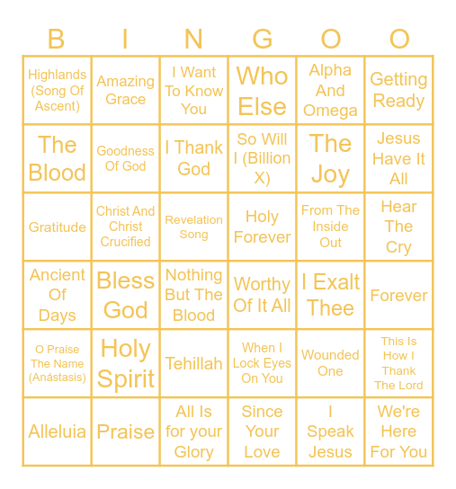 Tehillah Bingo Card