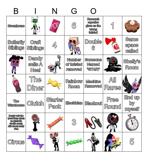 Dandys World Bingo Card