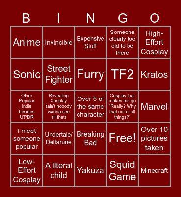 Comic-Con '25 Bingo Card