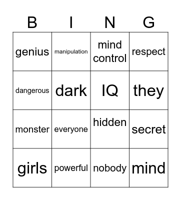 sigma dark ayanokoji fr fr manipulation video guess Bingo Card