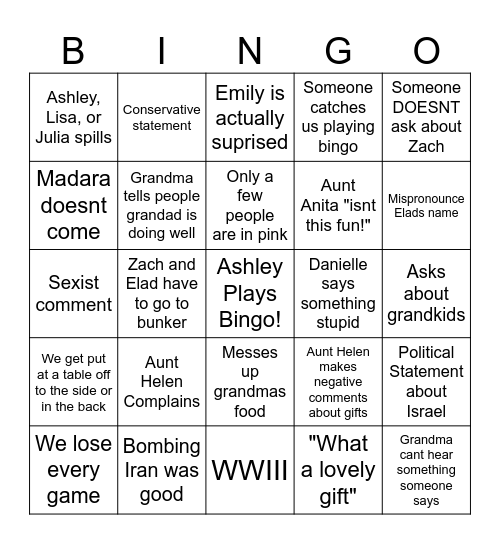 Shower Bingo 2 Bingo Card
