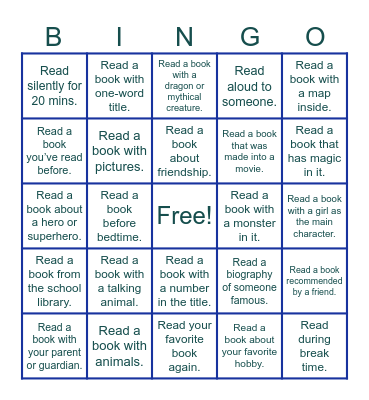 Primary 3 Bingo Card