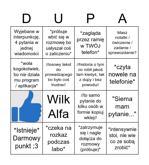 Prz Darek Bingo Card