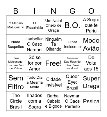 Se chorei ou se sorri, o importante é que shows eu vivi Bingo Card