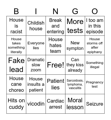 House Bingo Card
