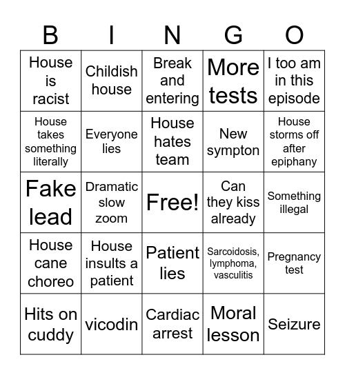 House Bingo Card