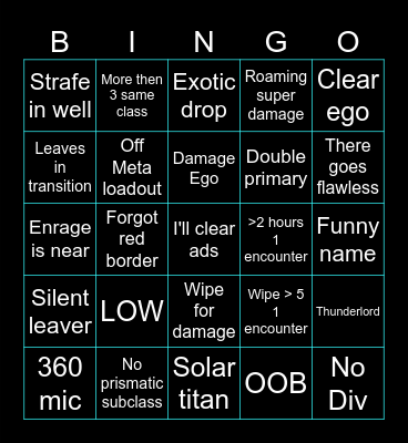 LFG BINGO Card