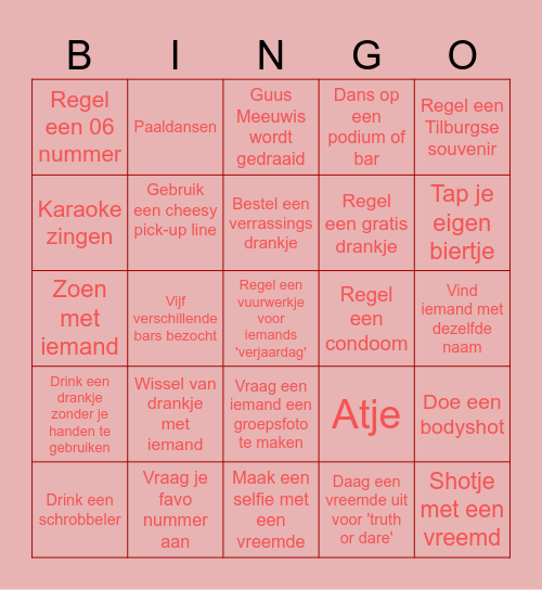 Dames met Ballen Bingo Card
