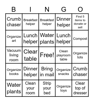 Job Bingo Card