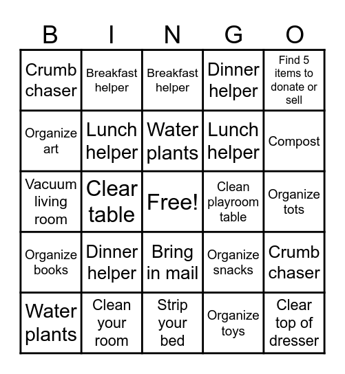 Job Bingo Card