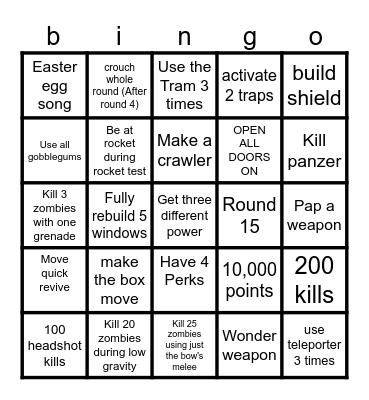 Der Eisendrache Bingo Card