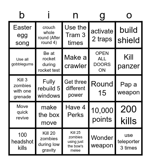 Der Eisendrache Bingo Card