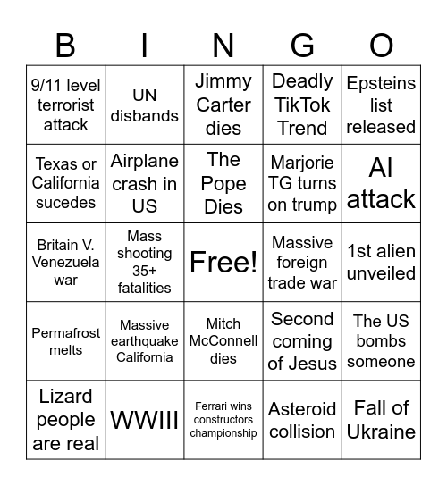 Disaster Bingo 2024 (Lex) Bingo Card