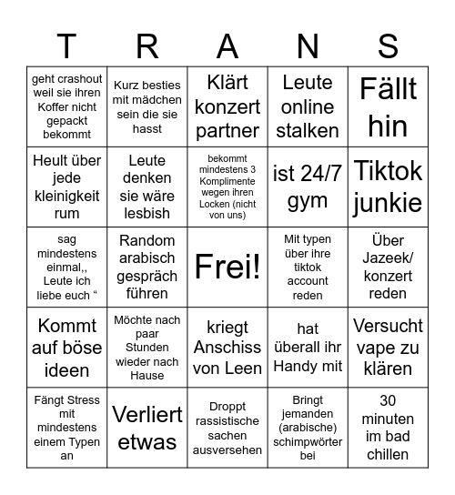 Rauans drama Podcast Bingo Card