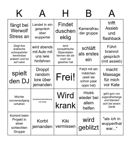 Sinems Wupperthal (remastered) Bingo Card