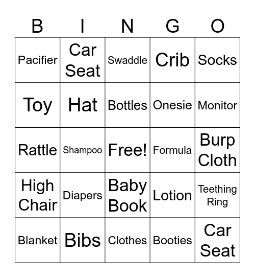 BABY Bingo Card