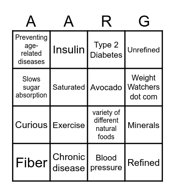 How Not to Grow Old Bingo Card