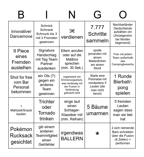 DAS GROßE FUSION BINGO 2025 Bingo Card