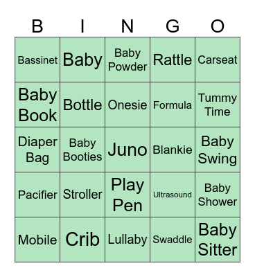 Baby Bingo Card