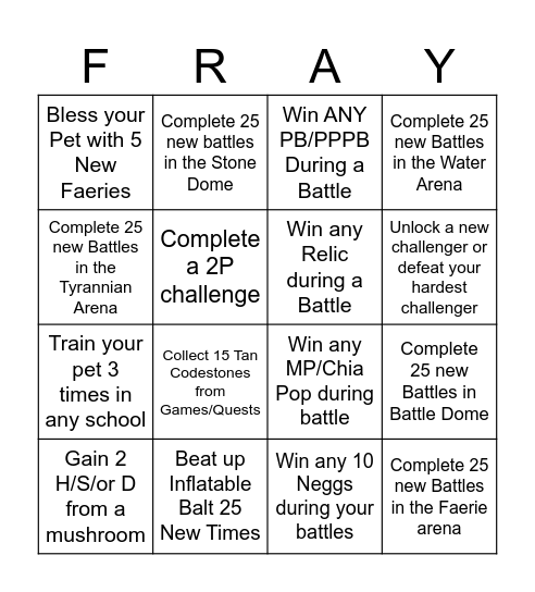 ⚔️Batteldome Bingo⚔️ Bingo Card