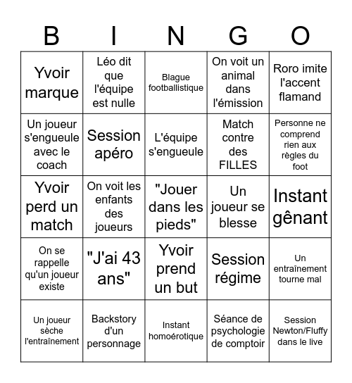 Les héros du gazon Bingo Card