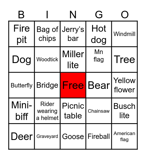 Pollock fall ride Bingo Card