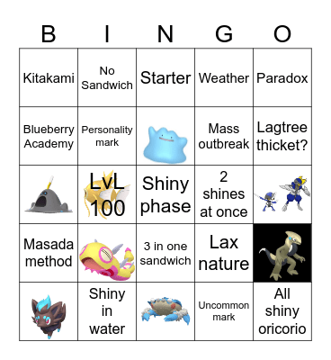 Violet shiny hunts Bingo Card