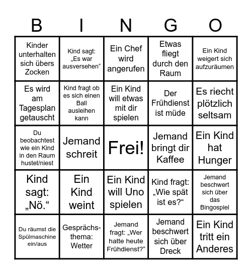 Abfalleimer Bingo Card