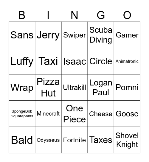 Infinite Craft Bingo Card