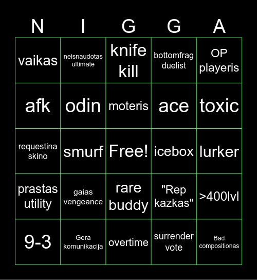 Valorant comp bingo Card