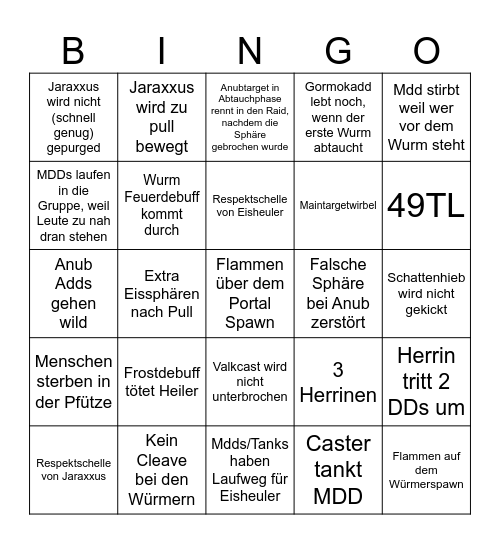 Horde PdoK Bingo Card