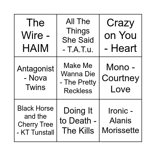 Game Four Bingo Card