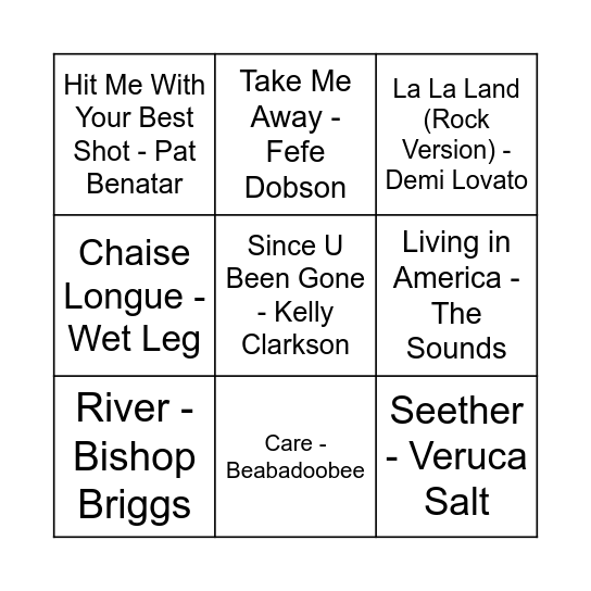 Game Six Bingo Card