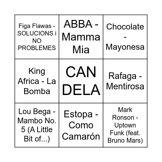 :) Bingo Card