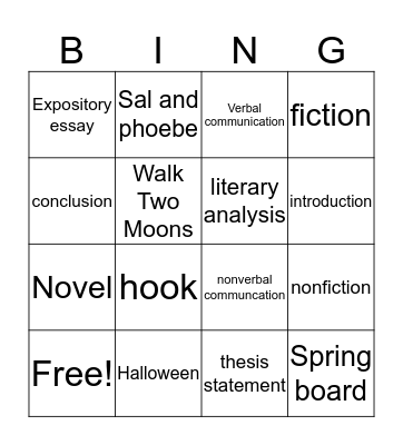 Review for test Bingo Card