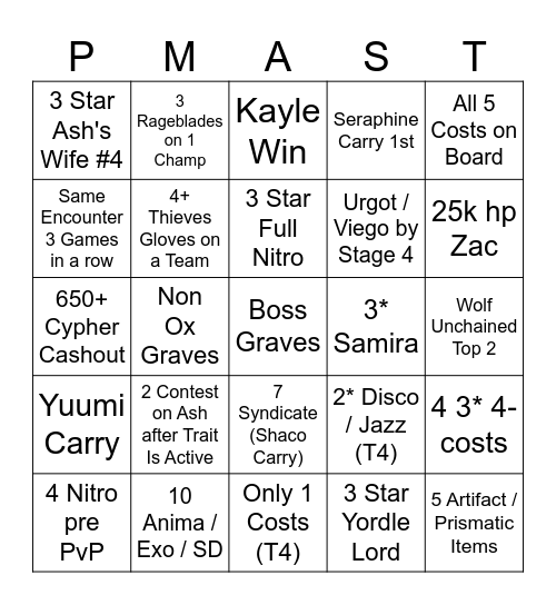 Mahmoud Diff (TFT Ver) Bingo Card