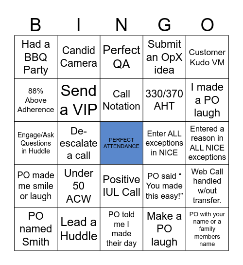 Mutual Bingo Card