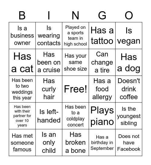 Anita's Mehndi - Find The Guest Bingo Card