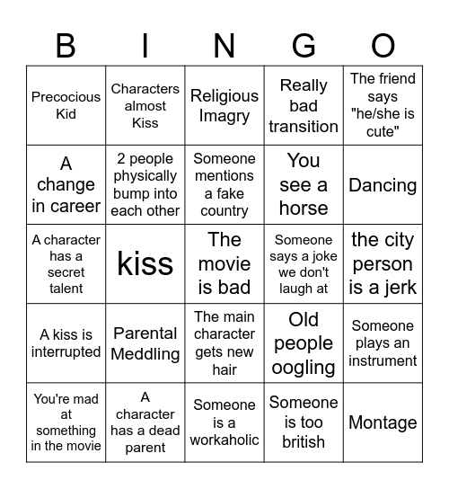 Hallmark Non-Christmas Bingo Card