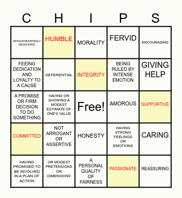 3RD CHIPS Bingo Card